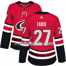 Carolina Hurricanes Trikot Justin Faulk 27 Adidas 2017-2018 Rot Authentic - Dame